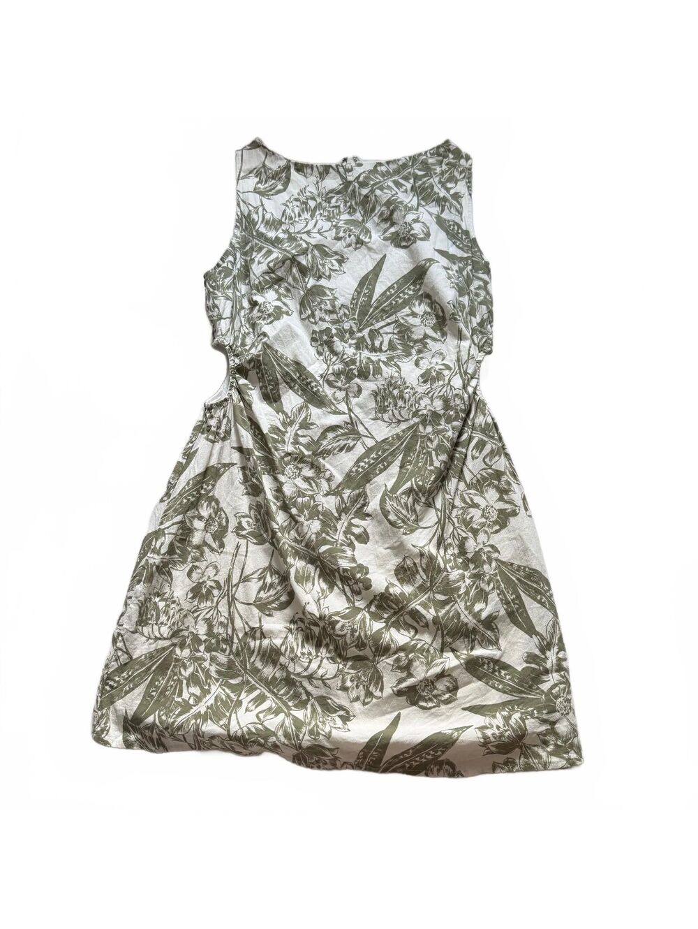 Abercrombie & Fitch Women's Sleeveless Floral Print Mini Dress Cotton Ruched